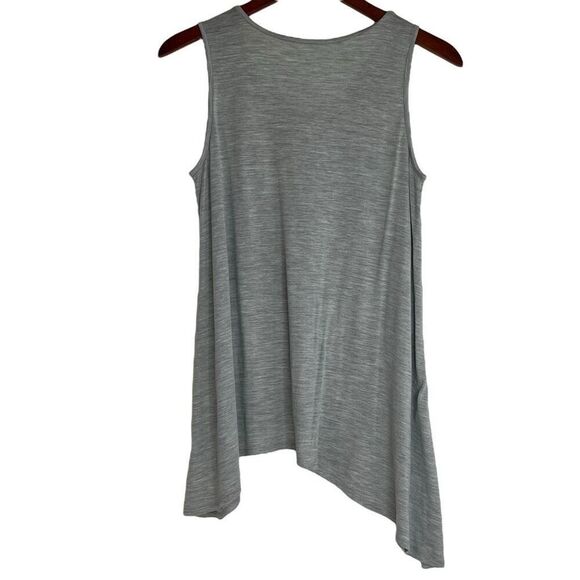 Eileen Fisher Womens SIlk Cotton Sharkbite Hem Tank Top Heather Gray Size Small - Picture 2 of 16